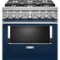 KitchenAid - 5.1 Cu. Ft. Freestanding Dual Fuel True Convection Range with Self-Cleaning - Ink Blue-Front_Standard