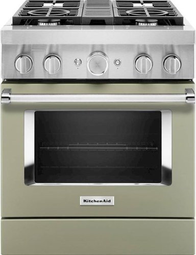 KitchenAid - 4.1 Cu. Ft. Freestanding Dual Fuel True Convection Range with Self-Cleaning - Avocado cream
