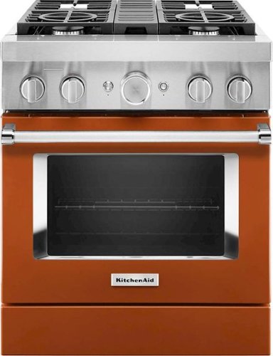 KitchenAid - 4.1 Cu. Ft. Freestanding Dual-Fuel True Convection Range with Self-Cleaning - Scorched orange