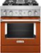 KitchenAid - 4.1 Cu. Ft. Freestanding Dual-Fuel True Convection Range with Self-Cleaning - Scorched Orange-Front_Standard