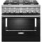 KitchenAid - 5.1 Cu. Ft. Freestanding Dual Fuel True Convection Range with Self-Cleaning - Imperial Black-Front_Standard