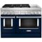 KitchenAid - 6.3 Cu. Ft. Freestanding Double Oven Dual Fuel True Convection Range with Self-Cleaning - Ink Blue-Front_Standard