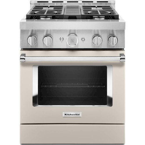 KitchenAid - Commercial-Style 4.1 Cu. Ft. Slide-In Gas True Convection Range with Self-Cleaning - Milkshake