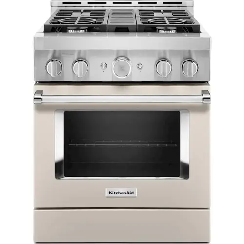Front. KitchenAid - Commercial-Style 4.1 Cu. Ft. Slide-In Gas True Convection Range with Self-Cleaning - Milkshake.