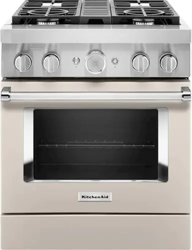 Front. KitchenAid - 4.1 Cu. Ft. Freestanding Dual-Fuel True Convection Range with Self-Cleaning - Milkshake.