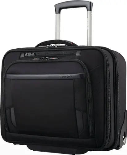 Front. Samsonite - Pro Upright Mobile Office 18" Spinner Suitcase - Black.