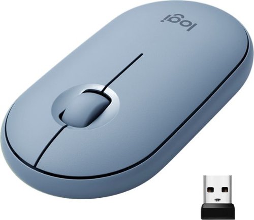 Logitech - Pebble M350 Wireless Optical Ambidextrous Mouse with Silent Click - Blue Gray