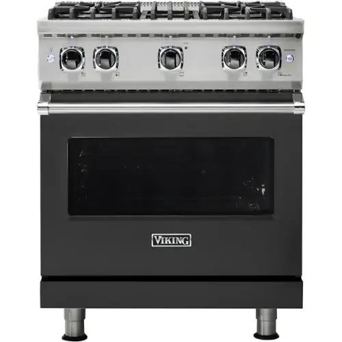 Front. Viking - Professional 5 Series 4.0 Cu. Ft. Freestanding Gas Convection Range - Cast Black.