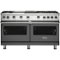 Viking - 8.0 Cu. Ft. 60"W. Professional 5 Series Freestanding Double Oven Liquid Propane Gas Convection Range - Damascus Gray-Front_Standard