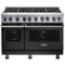 Viking - 48 in. Wide 8 Burner VGR Freestanding 7-Series Gas Range - Cast Black-Front_Standard