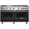 Viking - 8.0 Cu. Ft. 60"W. Professional 5 Series Freestanding Double Oven Gas Convection Range - Cast Black-Front_Standard