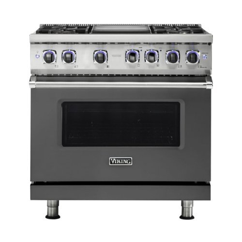 Viking - Professional 5 Series 5.1 Cu. Ft. Freestanding LP Gas Convection Range - Damascus gray