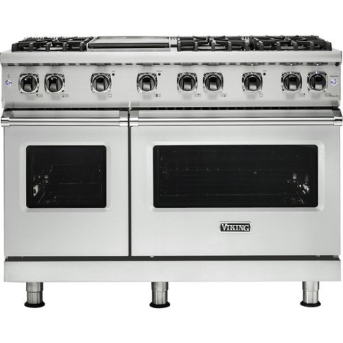 Viking - Professional 5 Series 6.1 Cu. Ft.  Freestanding Double Oven LP Gas Convection Range - Frost white