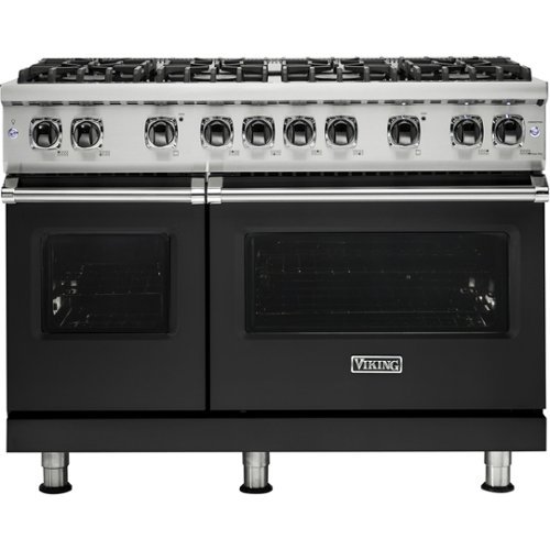 Viking - Professional 5 Series Freestanding Double Oven Gas Convection Range - Cast black