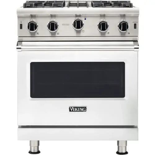 Front. Viking - Professional 5 Series 4.0 Cu. Ft. Freestanding LP Gas Convection Range - Damascus Gray.