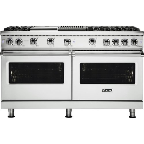 Viking - Professional 5 Series 8 Cu. Ft.  Freestanding Double Oven LP Gas Convection Range - Frost White