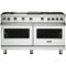 Viking - Professional 5 Series 8 Cu. Ft. Freestanding Double Oven LP Gas Convection Range - Frost White-Front_Standard