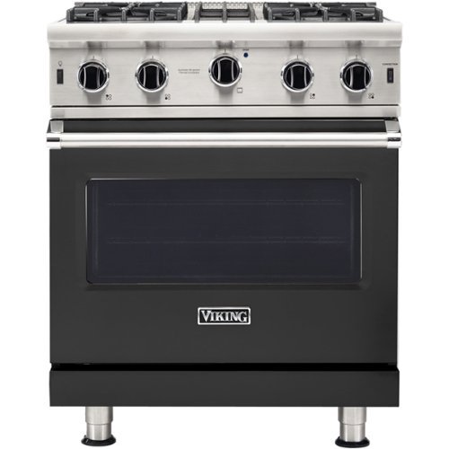 Viking - Professional 5 Series 4.0 Cu. Ft. Freestanding LP Gas Convection Range - Cast black