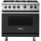 Viking - 36"W./24"D. 5.1 Cu. Ft. Gas Sealed Burner Range-6 Burners-Cast Black - Cast Black-Front_Standard