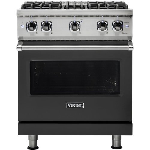 Viking - Professional 5 Series 4.0 Cu. Ft. Freestanding LP Gas Convection Range - Cast black