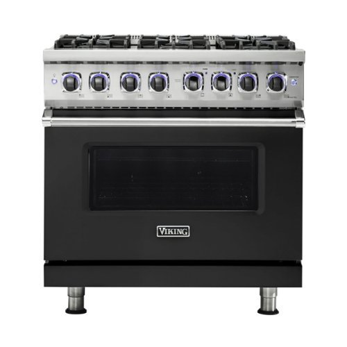 Viking - Professional 7 Series 5.1 Cu. Ft. Freestanding LP Gas Convection Range - Cast black