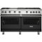 Viking - Professional 5 Series 8 Cu. Ft. Freestanding Double Oven LP Gas Convection Range - Cast Black-Front_Standard