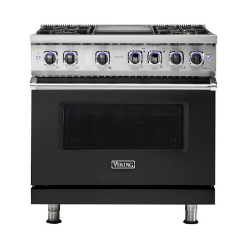 Viking - Professional 5 Series 5.1 Cu. Ft. Freestanding LP Gas Convection Range - Cast black