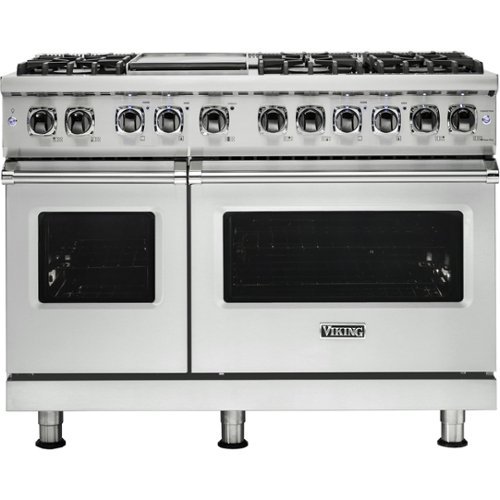 Viking - Professional 5 Series Freestanding Double Oven Dual Fuel True Convection Range with Self-Cleaning - Frost white
