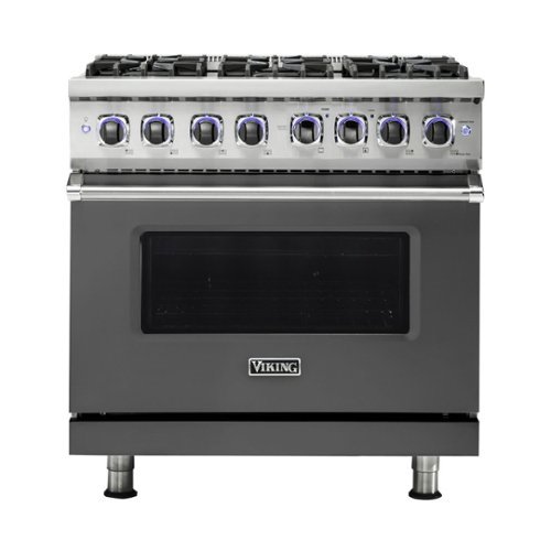 Viking - Professional 7 Series 5.6 Cu. Ft. Freestanding Dual Fuel LP Gas True Convection Range with Self-Cleaning - Damascus gray