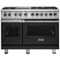 Viking - 48"W 7-Series Dual Fuel Self-Clean Range-6 Burners + Griddle - Cast Black-Front_Standard