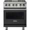 Viking - 5-Series 4.7 Cu. Ft. Self-Cleaning Freestanding Dual Fuel Convection Range - Cast Black-Front_Standard