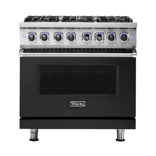 Viking - Professional 7 Series 5.6 Cu. Ft. Freestanding Dual Fuel LP Gas True Convection Range with Self-Cleaning - Cast black