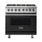 Viking - Freestanding 7 Series Dual Fuel Self-Clean 36"W Range - Cast Black-Front_Standard