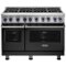 Viking - 48"W 7-Series Dual Fuel Self-Clean Range-8 Burners-LP - Cast Black-Front_Standard