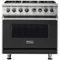 Viking - 5-Series 5.6 Cu. Ft. Self-Cleaning Freestanding Dual Fuel Convection Range - Cast Black-Front_Standard