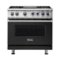 Viking - Freestanding 7 Series Dual Fuel Self-Clean 36"W Range - Cast Black-Front_Standard