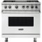 Viking - 5-Series 5.6 Cu. Ft. Self-Cleaning Freestanding Dual Fuel Convection Range - Frost White-Front_Standard