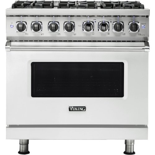 

Viking - 5-Series 5.6 Cu. Ft. Self-Cleaning Freestanding Dual Fuel Convection Range - Frost White