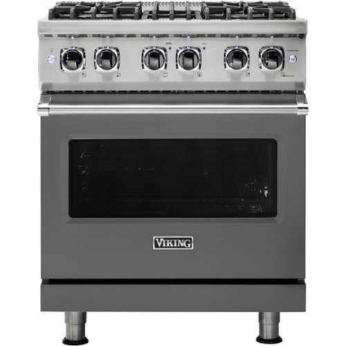 Viking - Professional 5 Series 4.7 Cu. Ft. Freestanding Dual Fuel LP Gas True Convection Range with Self-Cleaning - Damascus gray