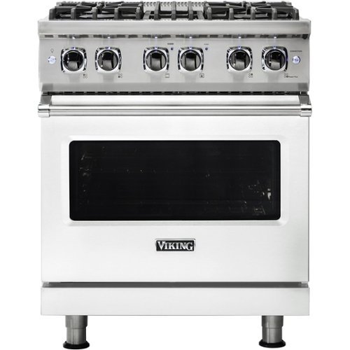 Viking - 5-Series 4.7 Cu. Ft. Self-Cleaning Freestanding Dual Fuel Convection Range - Frost White-Front_Standard 