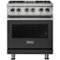 Viking - 5-Series 4.7 Cu. Ft. Self-Cleaning Freestanding Dual Fuel Convection Range - Cast Black-Front_Standard