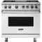 Viking - 5-Series 5.6 Cu. Ft. Self-Cleaning Freestanding Dual Fuel Convection Range - Frost White-Front_Standard