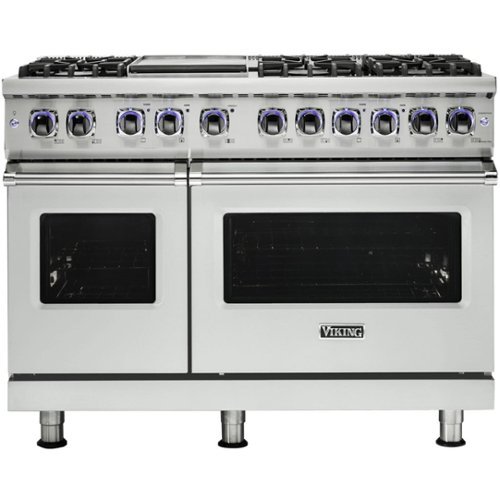 Viking - Professional 7 Series 7.3 Cu. Ft. Freestanding Double Oven Dual Fuel LP Gas Convection Range with Self-Cleaning - Frost white