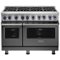 Viking - 48"W 7-Series Dual Fuel Self-Clean Range-8 Burners - Damascus Gray-Front_Standard