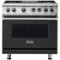 Viking - 5-Series 5.6 Cu. Ft. Self-Cleaning Freestanding Dual Fuel Convection Range - 4 Burner - LP - Cast Black-Front_Standard