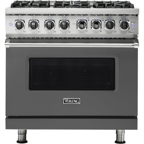 

Viking - 5-Series 5.6 Cu. Ft. Self-Cleaning Freestanding Dual Fuel Convection Range - Damascus Gray
