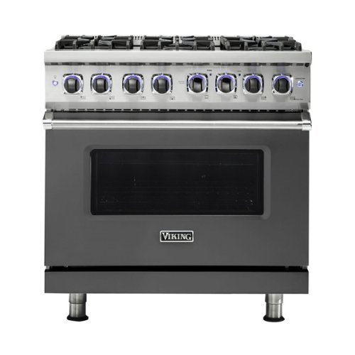 Viking - Professional 7 Series 5.6 Cu. Ft. Freestanding Dual Fuel True Convection Range with Self-Cleaning - Damascus gray