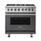 Viking - Freestanding 7 Series Dual Fuel Self-Clean 36"W Range - Damascus Gray-Front_Standard