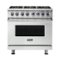 Viking - Freestanding 7 Series Dual Fuel Self-Clean 36"W Range - Frost White-Front_Standard