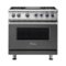 Viking - Freestanding 7 Series Dual Fuel Self-Clean 36"W Range - Damascus Gray-Front_Standard